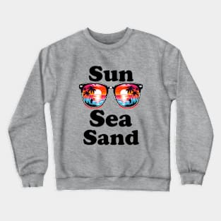 Sun, sea, sand, summer vacation design for bright colors Crewneck Sweatshirt